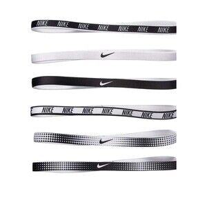 New Nike Printed Women Headbands Assorted 6Pack Black And White Mix